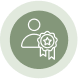 Person icon with a badge symbol.
